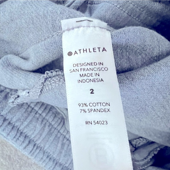 Athleta Farallon Heathered Wide Leg Crop Light Blue Athleisure Cotton Pants 2 - Picture 12 of 13